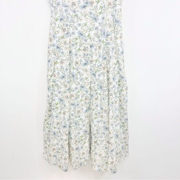 J. Crew White Pastel Floral Button Up Strappy Long Cotton Summer Dress - Picture 8 of 16